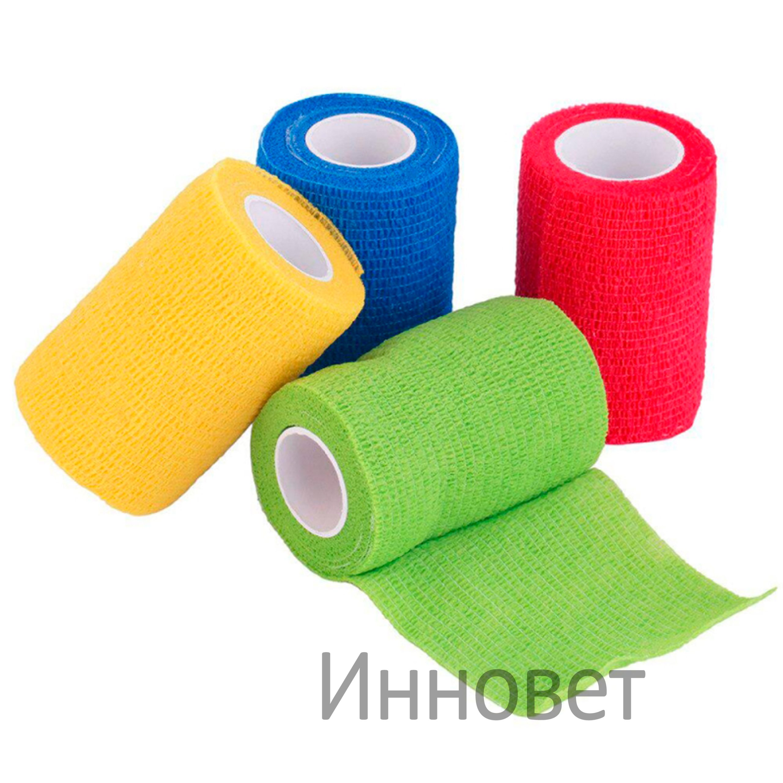 Самоклеящийся бандаж ВТС 10х450 см, желтый, синий, красный, зеленый
